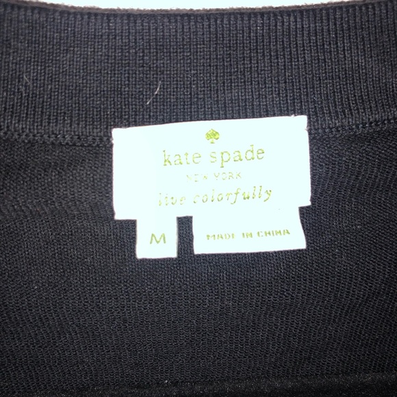 Kate Spade black jewel embellished cardigan size medium - Picture 3 of 8